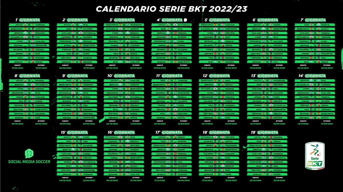 Calendario Serie B 2022/23