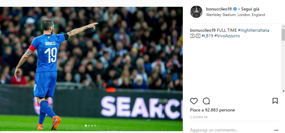 Bonucci Instagram Nazionale