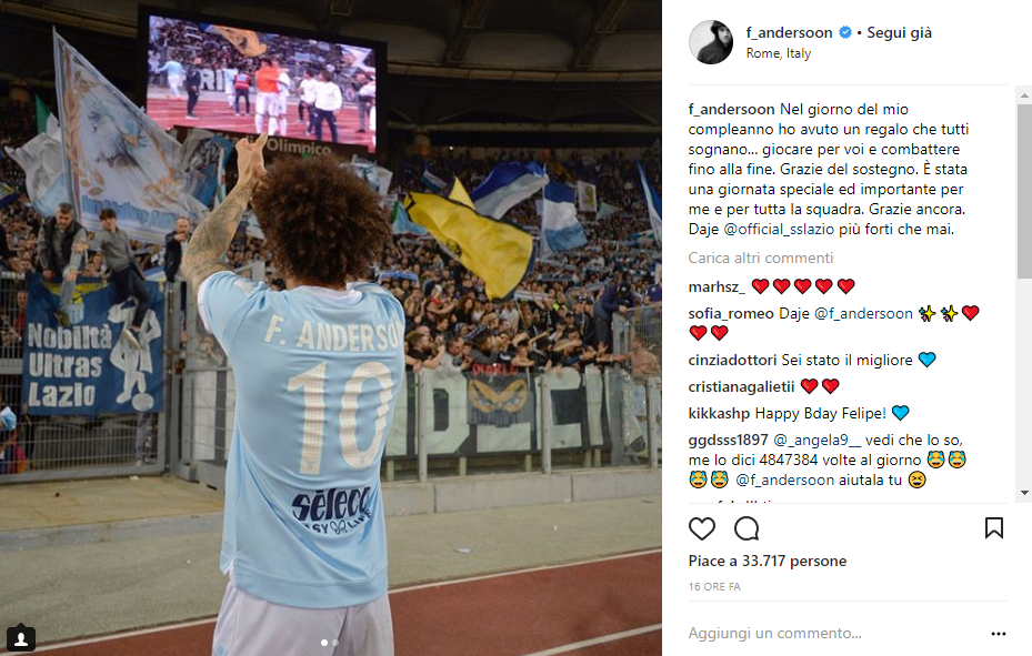 Felipe Anderson 32esima giornata