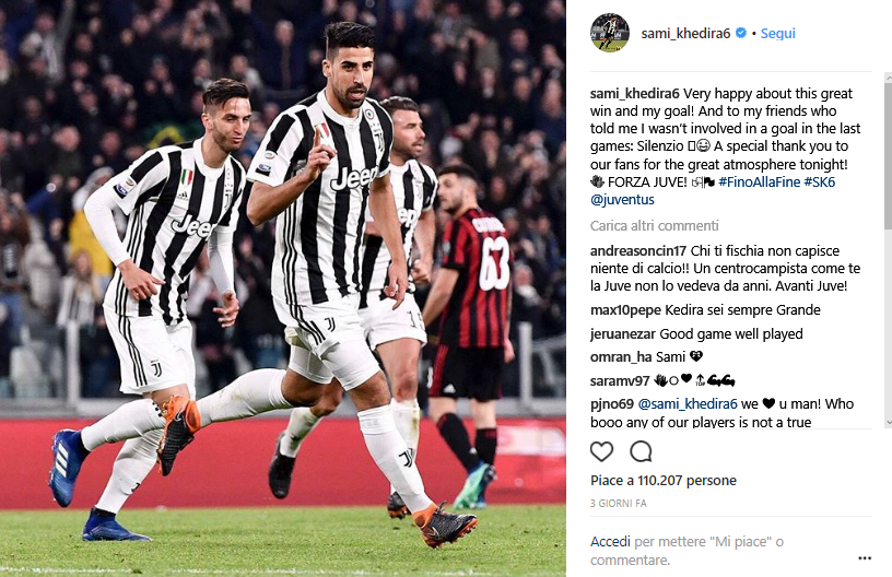 Khedira screen Instagram 30esima giornata