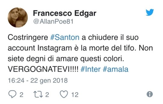 screen tifosi Inter contro Santon