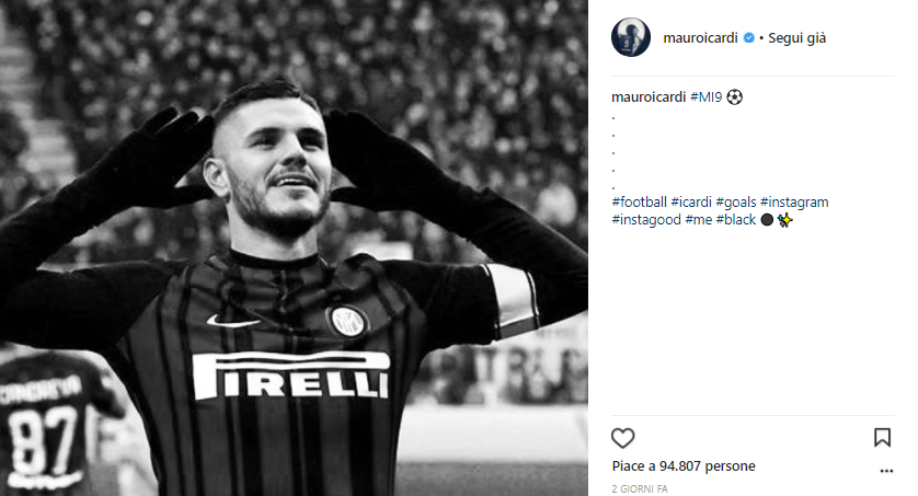 Instagram Icardi Bianco e Nero